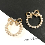 Crystal ribbon & Pearl bijou ring 