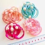 new♡キッズ カラフルパール ヘアゴム 資材 40本