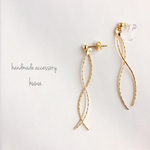 定番♡揺れるゴールドツイストのノンホールピアス