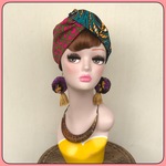 一点もの リバーシブル アフリカン ターバン ヘアターバン ヘアバンド レトロポップ ボヘミアン