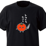 トマトもたべろ…【ブラック】ekot Tシャツ <イラスト：タカ（笹川ラメ子）>