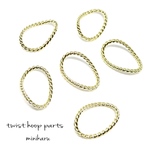 6pcs) gold twist hoop parts