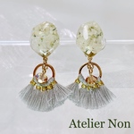 #324フラワーピアス・イヤリング_ホワイト