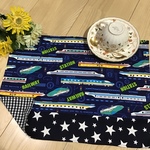 【新】電車と星❤️30×40ランチョンマット (ネイビー)