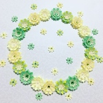 お花シール❁︎40枚❁︎半透明mix green ＆yellow