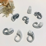 アクリル ジョイント  ピアス /イヤリング フック  ６個  マーブル グレー