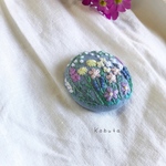 春色のお花🌷刺繍ブローチorヘアゴム 
