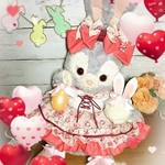 natch000様専用☆イースターうさ耳付き☆      ステラルーSSサイズ☆コスチューム☆2着 花柄  ワンピース7点セット☆ペチコート付き