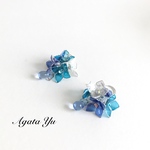 紫陽花の雫ピアス