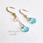  14kgf apatite × rainbow moon stone necklace