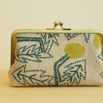 ミナペルホネン【タンポポ tanpopo】☆がま口 18cm スクエアポーチ