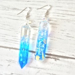 小さな海のレジン氷柱ピアス（イヤリング）【金属アレルギー対応】