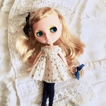 【再販なし】ドール用 小花柄 半袖 ワンピース&バッグ セット ★リカちゃん ブライス