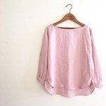 LADY'S★S/M/Lサイズ★コットンリネンのボートネックブラウス/さくら