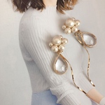 drop crystal pearl pierce