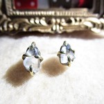【再2】真鍮　水晶　カケラ　ピアス