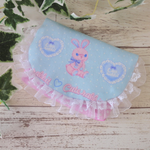 pk123ふりふりマチ付き移動ポケット*bうさぎのぬいぐるみxチュールレース