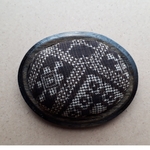 ＊＊　古布　桐ブローチ　楕円　大島紬　②＊＊
