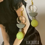 RUKIRIRIA #254 クリアーピアス  大ぶりピアス 大ぶりイヤリング 