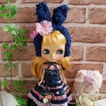 よしえ屋443[夜桜うさぎさん４点セット]ブライス アウトフィット Blythe