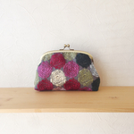 母の日限定 お花刺繍の がま口ポーチ　