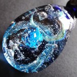 《地球》　とんぼ玉　ペンダント　宇宙　ガラス　銀河　星