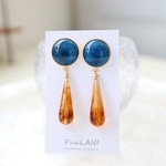 ディープシーとロングドロップ（クリアべっ甲）♡ピアス・イヤリング♪【14kgf/K14GF・チタン対応】