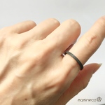 16号サイズ ステンレス製 ブラックザラザラリング 幅2mm 指輪 