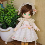 オビツ11向け クラシカルローズのドレスセット(ピンク)