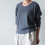 オーガニックコットンニットのプルオーバー　グレー
