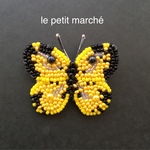 モンキチョウのビーズ刺繍ブローチ