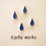 【再販】 しずく　pierced earrings （blue)