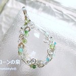 ヒマラヤ産水晶・ファセットカットペンダント（ワイヤージュエリー☆ワイヤーアクセサリー☆ワイヤーラッピング天然石ネックレス）