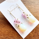 オブシディアンオパールの花束イヤリング・ピアス
