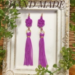 【再販】タッセルイヤリング・ピアス♡パープル