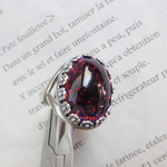 Purple Opal Vintage Glass　カボション　リング