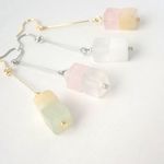 ＊セミオーダー＊天然石のキュービックキャンディピアス　ツインズ