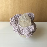 ラメ入りコットンの二重編みシュシュ