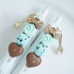 ミントクリームとチョコミントアイスのボールペン（ミニスプーン付き）