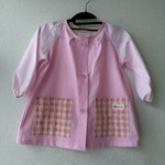 saku-smile　y様オーダー品　前開きボタンタイプスモック　ピンク　長袖
