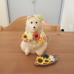 【たっぷりお花】しろくま貯金箱用着せ替え お花の首飾りセット(ひまわり)