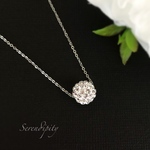 ＜医療用ステンレス＞ジュエルボールネックレス　クリスタル