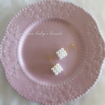 10mm♡square pearl♡ピアス・イヤリング