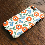 iPhone 側面印刷ハードケース Floral オレンジ