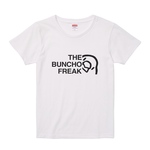 レディース文鳥Tシャツ  「THE BUNCHO FREAK」Bタイプ ホワイト×ブラック 【受注生産】