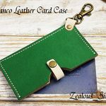 送料無料 ペタンコカラフル カードパスケース ハンドメイド 姫路レザー lcc82 手染めグリーン