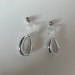 シルバー×クリアチェーンピアス