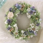 Flannel flower  × Green Hydrangea * wreath *リース  ギフト
