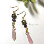 400円☆ダガー(ピンク)☆アンティーク色花のピアスのピアス/イヤリング