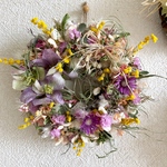 送料無料  春のお花でナチュラルリース